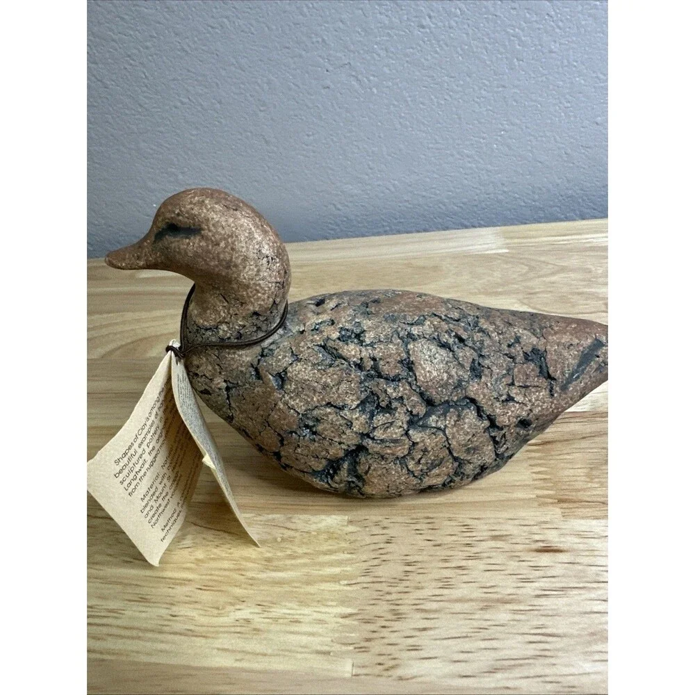 Vintage Duck Figurine Shapes of Clay by Stan Langtwait Mount St Helen's Ash